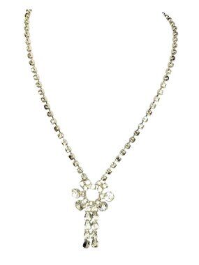 Vintage Classic Starburst Rhinestone Dangles Necklace Adjustable Lengths 1940s